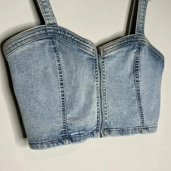 Wild Fable Women's Denim Zip-Front Corset Tank Top - Picture 6 of 12